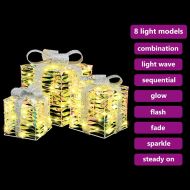 Кутия за подарък 3 pcs Топло бяло 20 x 20 x 20 см PET