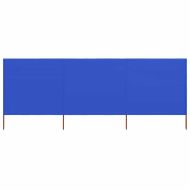 Параван против вятър от 3 панела текстил 400x120 см лазурносин