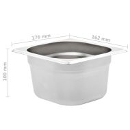 Гастронорм контейнери 12 бр GN 1/6 100 мм неръждаема стомана