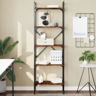 Библиотека 5 рафта опушен дъб 56x31,5x174 см инженерно дърво