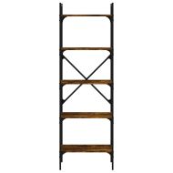 Библиотека 5 рафта опушен дъб 56x31,5x174 см инженерно дърво