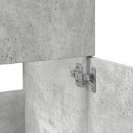 Шкаф за баня с огледало, бетонно сиво, инженерно дърво