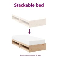 Дневно легло без матрак, 90x200 см, борово дърво масив