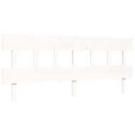 Рамка за легло с табла бяла Super King Size дърво масив