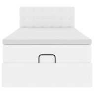 Османска легло с матрак&LED чисто бяло 80x200см изкуствена кожа