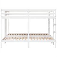 Рамка за тройно легло, бяло, 200x200/80x200 см, бор масив