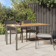 Градинска маса за хранене Сив 150 x 90 x 75 cm Полиратан