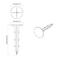 Пластмасови Пинове 500 pcs Черно 3 x 11 см Пластмаса