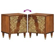 Нощно шкафче с врата 2 pcs Меден кафяв 40 x 33 x 46 см