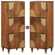 Висок шкаф с рафт Кафяво 40 x 33 x 110 см Солидно мангово дърво