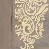 Нощно шкафче с врата Сив 40 x 33 x 46 см Солидно мангово дърво