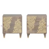 Нощно шкафче с врата 2 pcs Сив 40 x 33 x 46 см