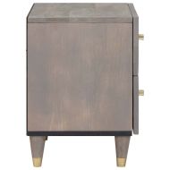 Нощен шкаф 2 pcs Сив 40 x 33 x 46 см Солидно мангово дърво