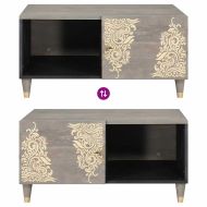 Масичка за кафе Сив 80 x 50 x 40 cm Солидно мангово дърво