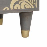 Нощен шкаф с чекмедже Сив 40 x 33 x 46 см Солидно мангово дърво