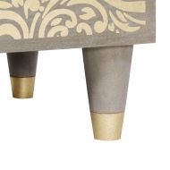 Нощно шкафче с врата Сив 50 x 33 x 60 см Солидно мангово дърво