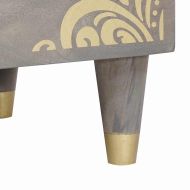 Нощен шкаф с чекмедже Сив 50 x 33 x 62 см Солидно мангово дърво