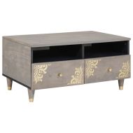 Масичка за кафе Сив 80 x 54 x 40 см Солидно мангово дърво