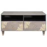 Масичка за кафе Сив 80 x 54 x 40 см Солидно мангово дърво