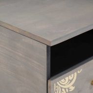 Масичка за кафе Сив 80 x 54 x 40 см Солидно мангово дърво