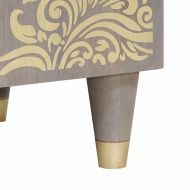 ТВ шкаф с рафт Сив 80 x 33 x 46 см Солидно мангово дърво