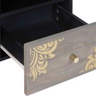 ТВ шкаф с чекмедже Сив 100 x 33 x 46 см Солидно мангово дърво