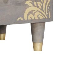 ТВ шкаф с чекмедже Сив 100 x 33 x 46 см Солидно мангово дърво