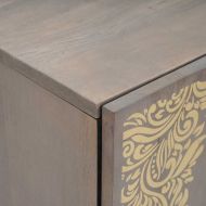 Шкаф за мивка с врата Сив 62 x 33 x 58 см Солидно мангово дърво