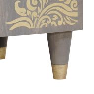 Шкаф за мивка с врата Сив 62 x 33 x 58 см Солидно мангово дърво