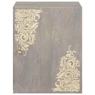 Стенен шкаф с врата Сив 38 x 33 x 48 см Солидно мангово дърво