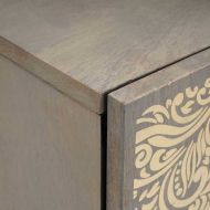 Стенен шкаф с врата Сив 38 x 33 x 48 см Солидно мангово дърво