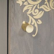 Стенен шкаф с врата Сив 38 x 33 x 48 см Солидно мангово дърво