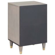 Шкаф за баня с врата Сив 38 x 33 x 58 см Солидно мангово дърво