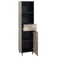 Служебен шкаф Сив 38 x 33 x 160 см Солидно мангово дърво