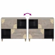 Служебен шкаф с рафт с врата Сив и златен 80 x 33 x 75 см