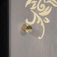 Служебен шкаф с рафт с врата Сив и златен 90 x 33 x 75 см