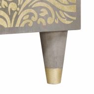 Служебен шкаф с рафт с врата Сив и златен 90 x 33 x 75 см