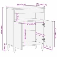 Страничен шкаф Кафяво 60 x 33,5 x 75 см Солидно мангово дърво