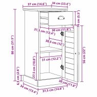 Шкаф за баня с чекмедже с рафт VIGO Бяло 37.5 x 34 x 80 см