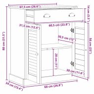 Шкаф за баня със съхранение VIGO Меденокафяво 67.5 x 34 x 80 см