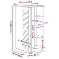 Шкаф за баня VIGO Меденокафяво 67.5 x 34 x 110 см