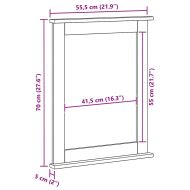 Огледало VIGO Меденокафяво 55.5 x 5 x 70 см Борово дърво масив