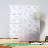 Шахматни плочи 4 pcs Сребрист 20 x 20 cm Алуминий