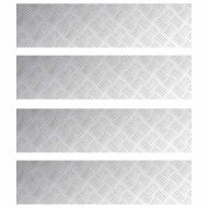 Шахматни плочи 4 pcs Сребрист 80 x 20 cm Алуминий