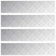 Шахматни плочи 4 pcs Сребрист 90 x 20 cm Алуминий