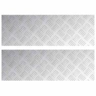 Шахматни плочи 2 pcs Сребрист 75 x 25 см Алуминий