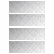 Шахматни плочи 4 pcs Сребрист 75 x 25 см Алуминий