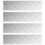 Шахматни плочи 4 pcs Сребрист 100 x 25 cm Алуминий