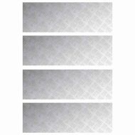 Шахматни плочи 4 pcs Сребрист 90 x 30 cm Алуминий