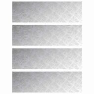 Шахматни плочи 4 pcs Сребрист 100 x 30 cm Алуминий